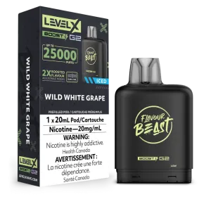 Flavour Beast Level X BOOST G2 Pods 20mL - WILD WHITE GRAPE ICED