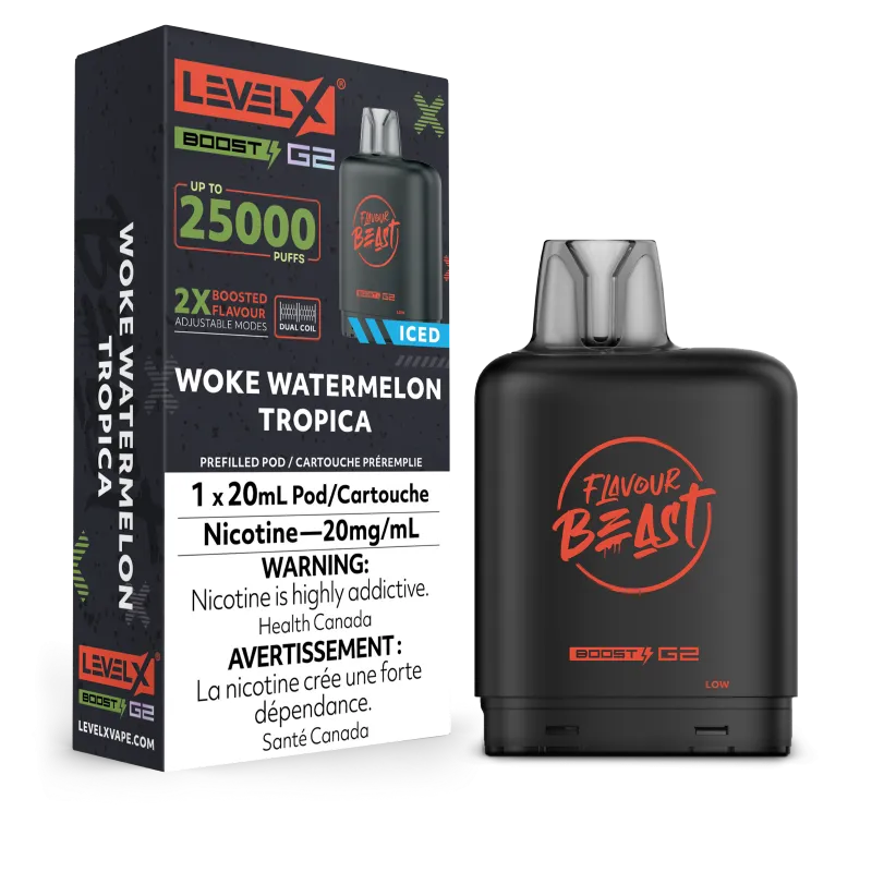 Flavour Beast Level X BOOST G2 Pods 20mL - WOKE WATERMELON TROPICA ICED