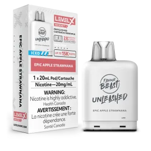 Flavour Beast Level X UNLEASHED BOOST Pods 20ml - EPIC APPLE STRAWNANA
