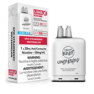 Flavour Beast Level X UNLEASHED BOOST Pods 20ml - EPIC STRAWBERRY WATERMELON