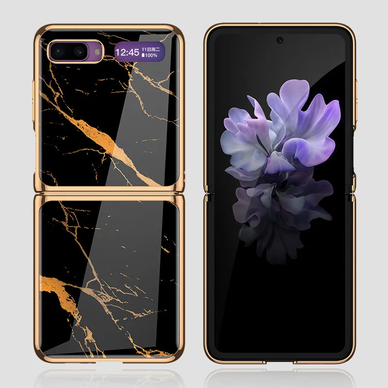 For Samsung Galaxy Z flip Foldable Cellphone Shell Electroplated Painted Folding Phone Case A3