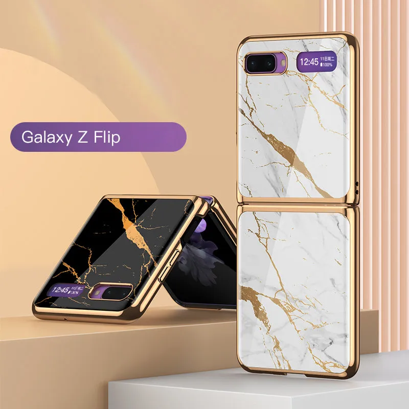 For Samsung Galaxy Z flip Foldable Cellphone Shell Electroplated Painted Folding Phone Case A3