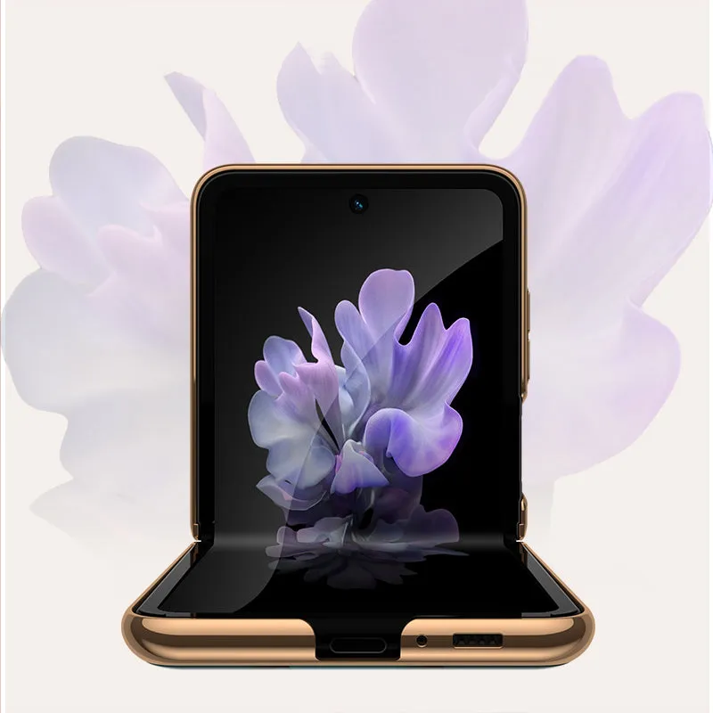 For Samsung Galaxy Z flip Foldable Cellphone Shell Electroplated Painted Folding Phone Case A3