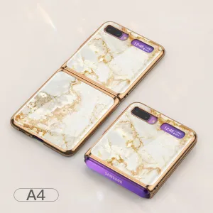 For Samsung Galaxy Z flip Foldable Cellphone Shell Electroplated Painted Folding Phone Case A4