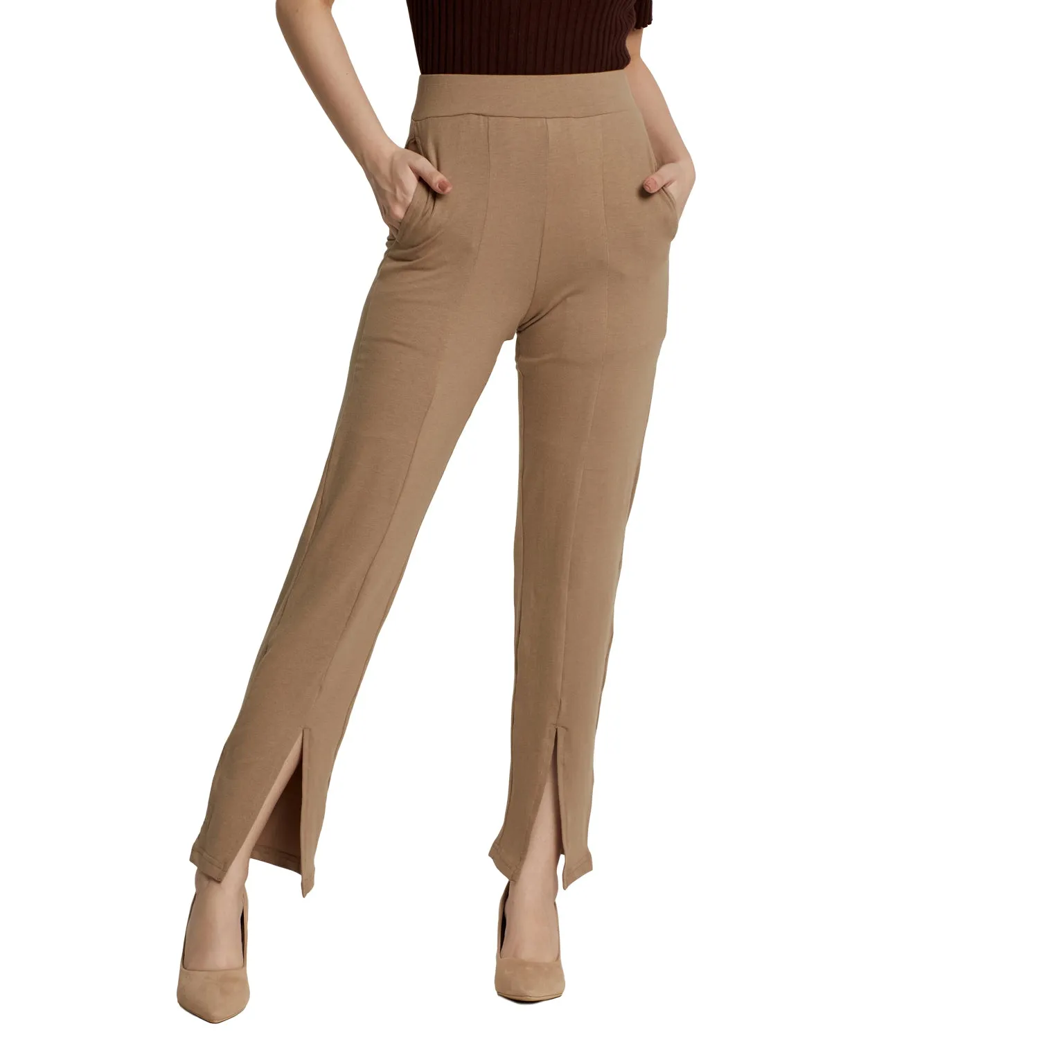 FRONT SLIT STRAIGHT FIT PANT