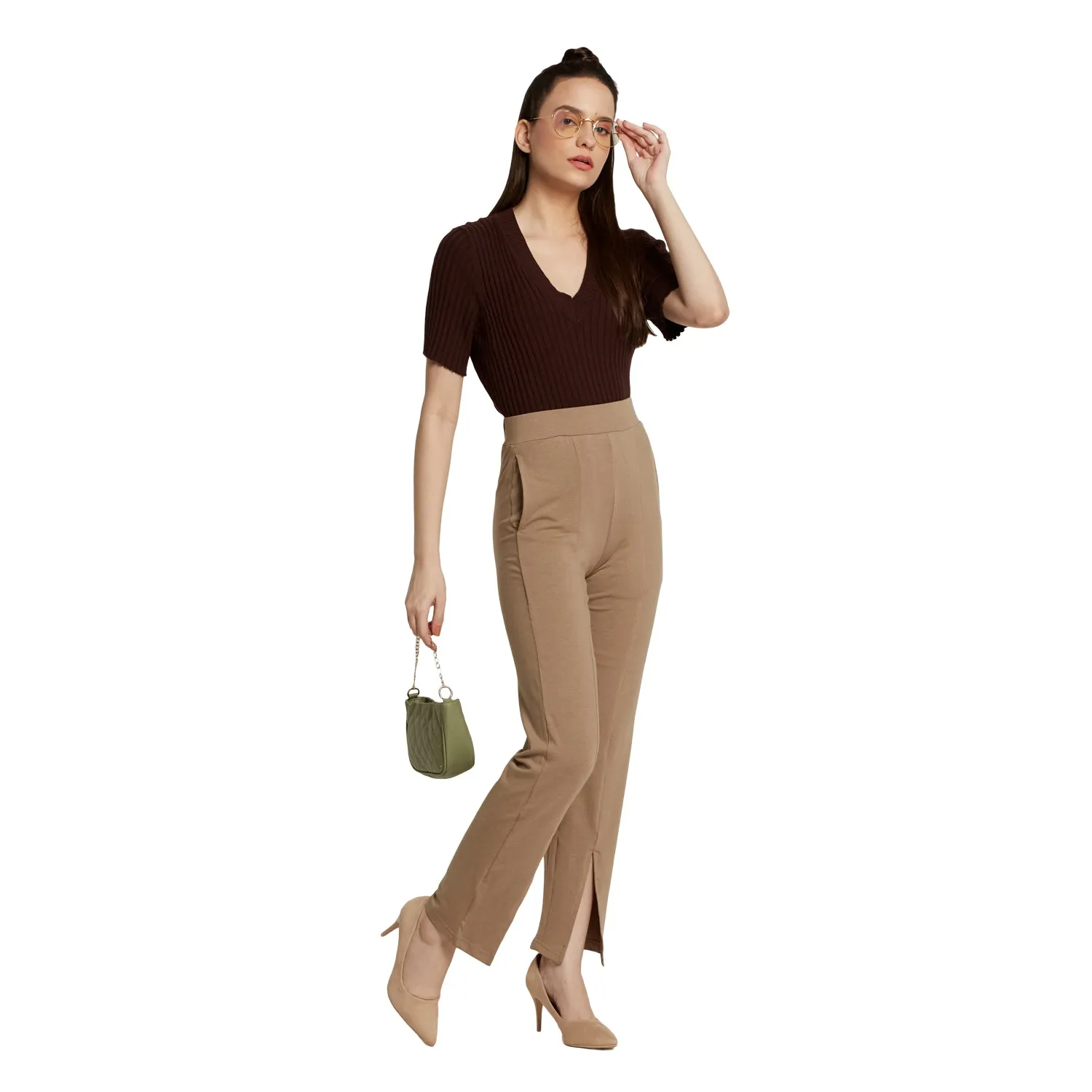 FRONT SLIT STRAIGHT FIT PANT