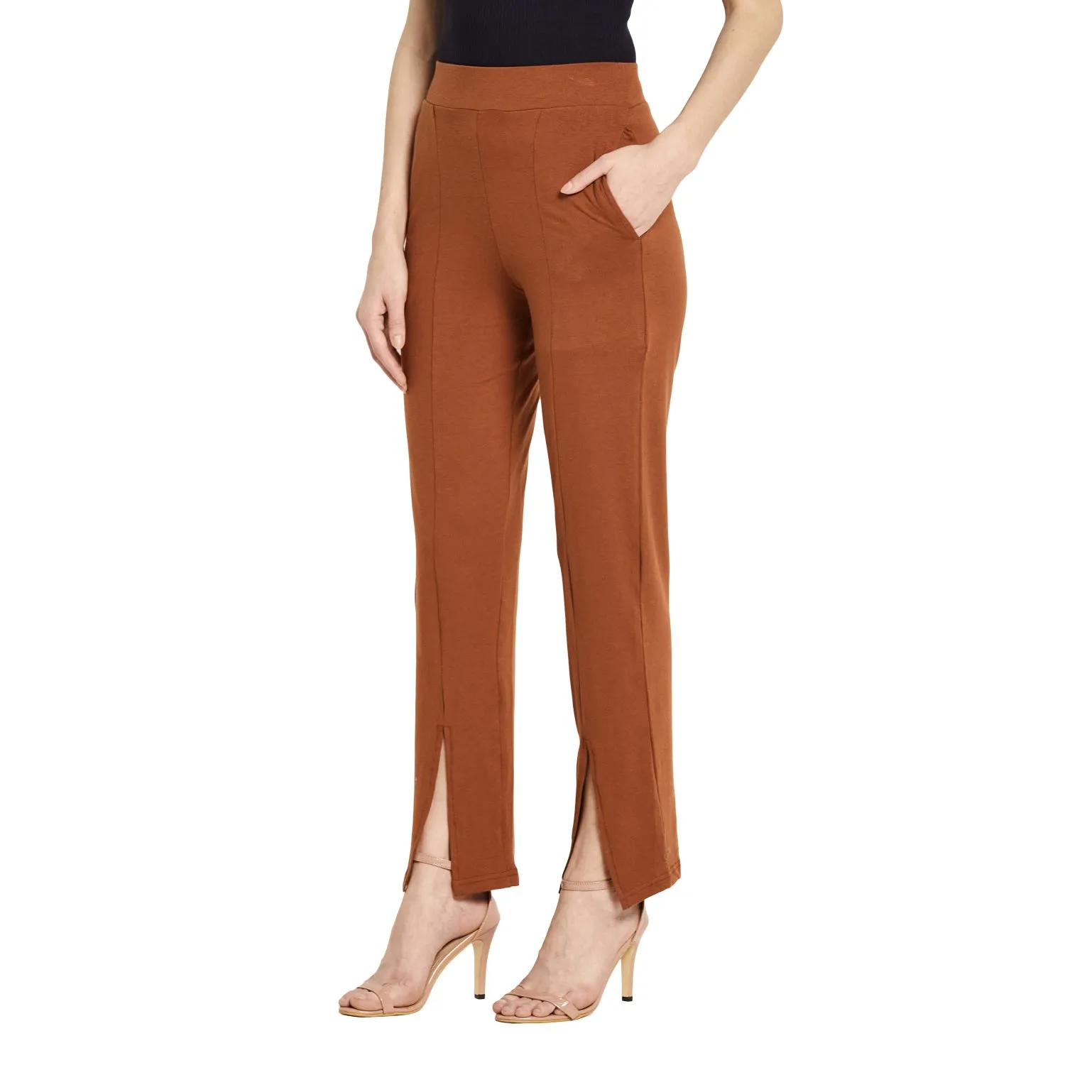FRONT SLIT STRAIGHT FIT PANT