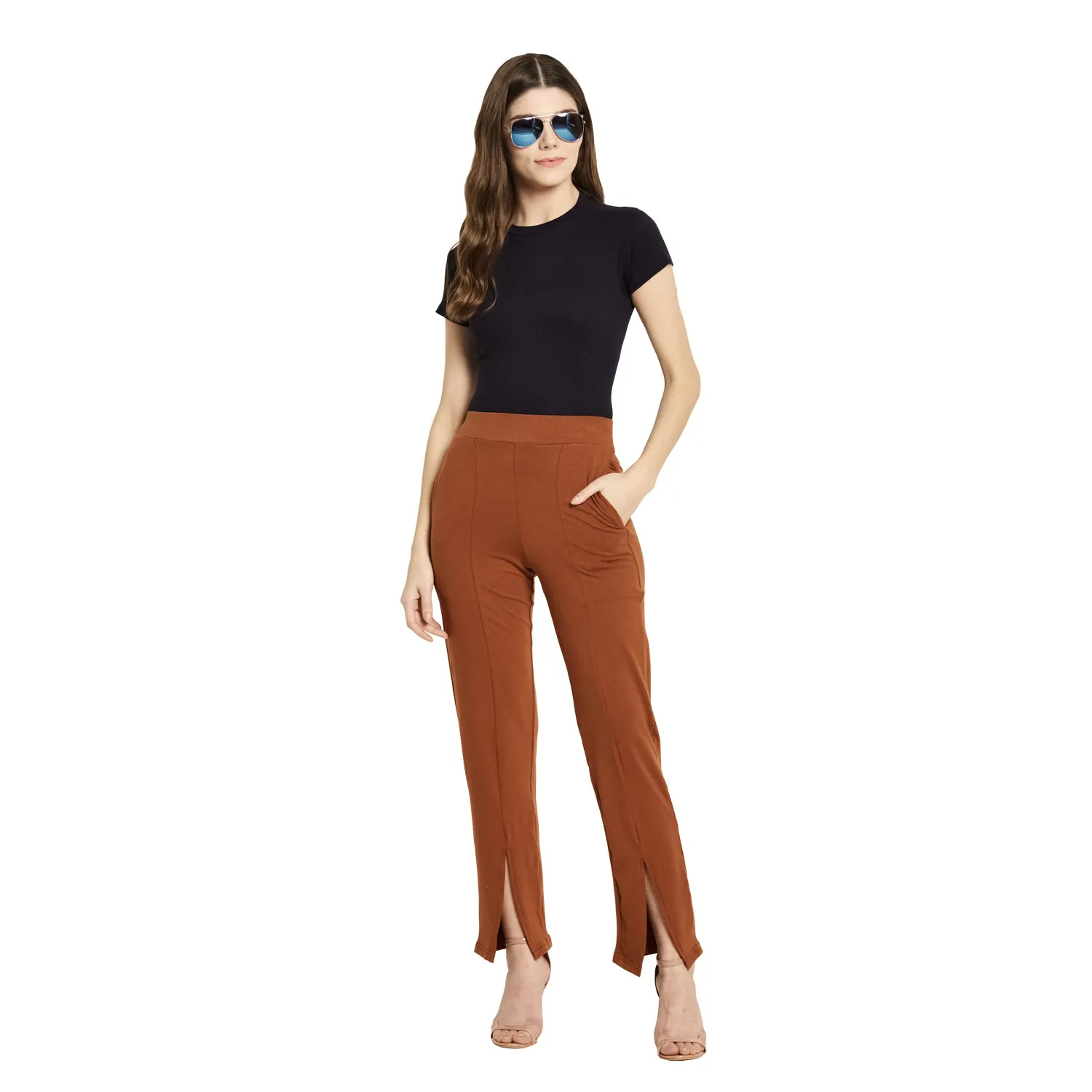 FRONT SLIT STRAIGHT FIT PANT