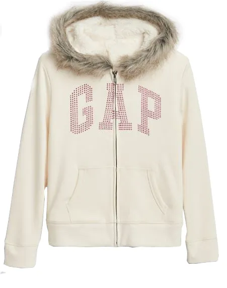G Logo Sherpa Hoodie Sweatshirt Snow