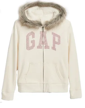G Logo Sherpa Hoodie Sweatshirt Snow