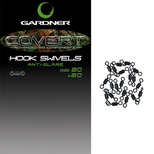 GARDNER TACKLE COVERT HOOK SWIVELS SIZE 20 ANTI GLARE