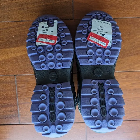 Geox New Savage Girl Waterproof Boot in Black Purple