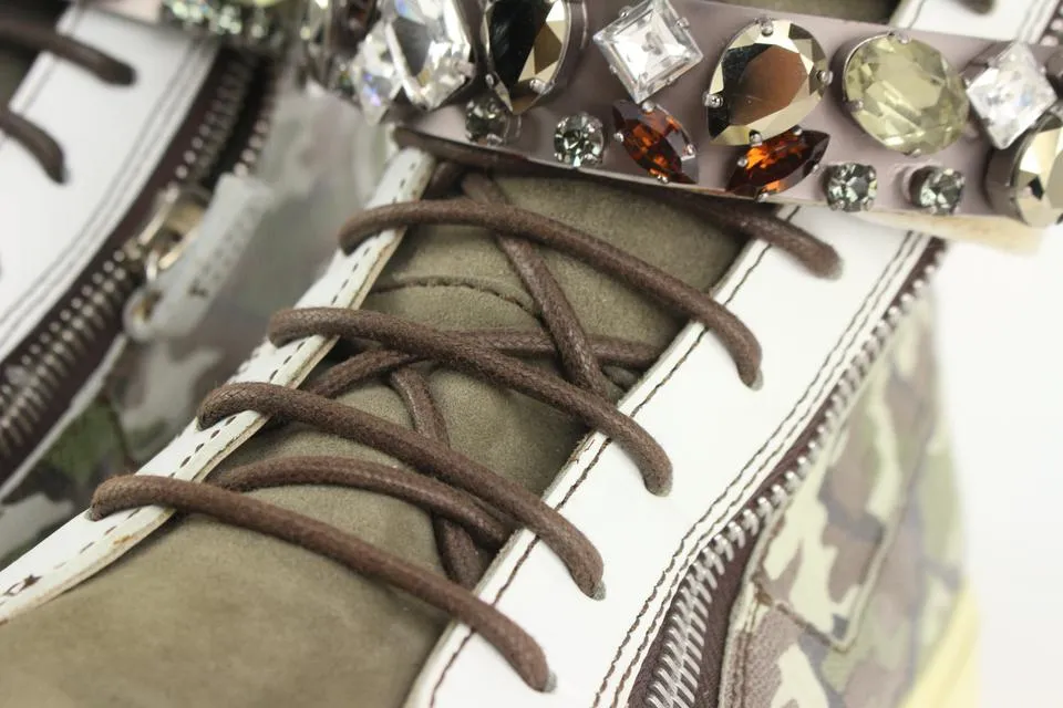 Giuseppe Zanotti Men's 45 Jeweled Camo London High Top Sneaker 1216gz11