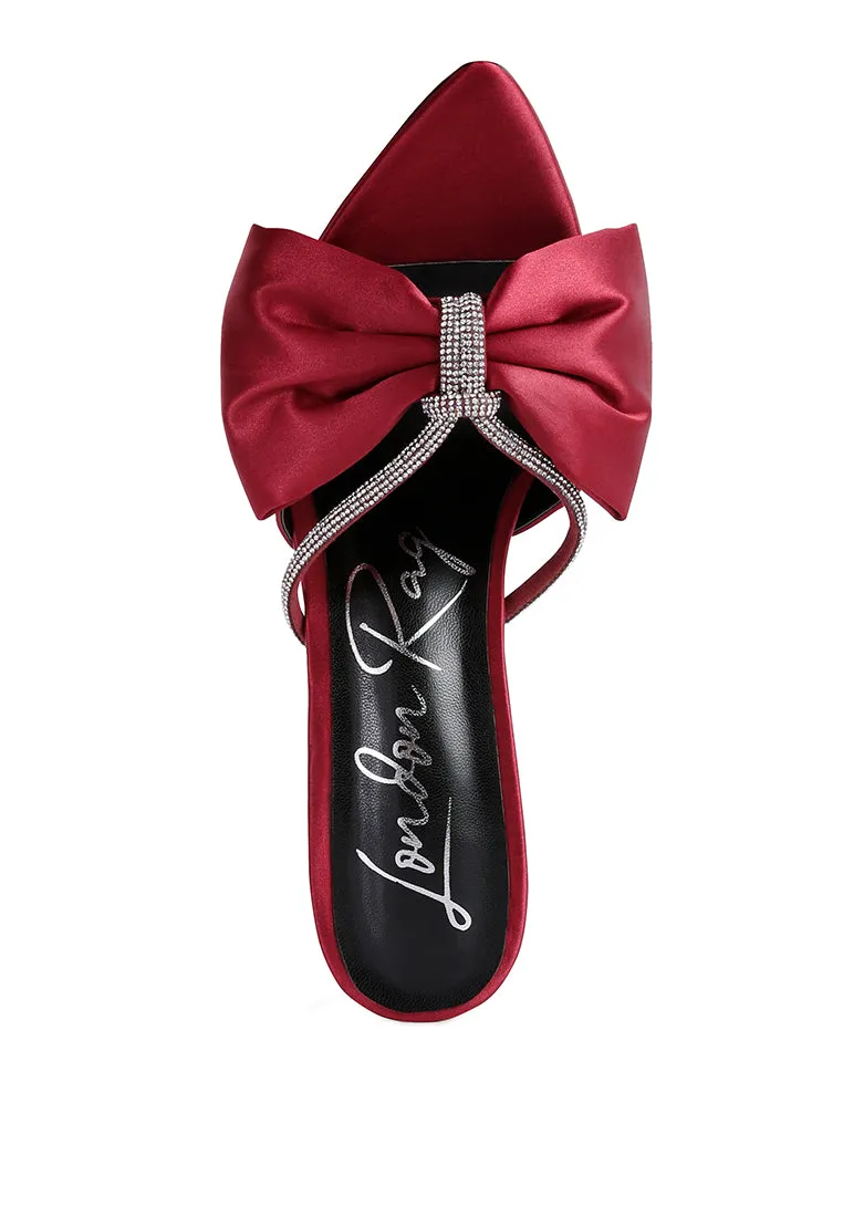 High Tea Rhinestone Bow Embellished Stiletto Sandals