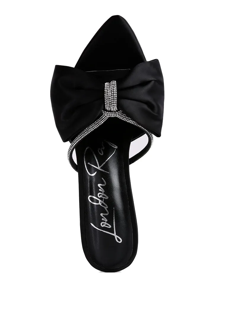 High Tea Rhinestone Bow Embellished Stiletto Sandals