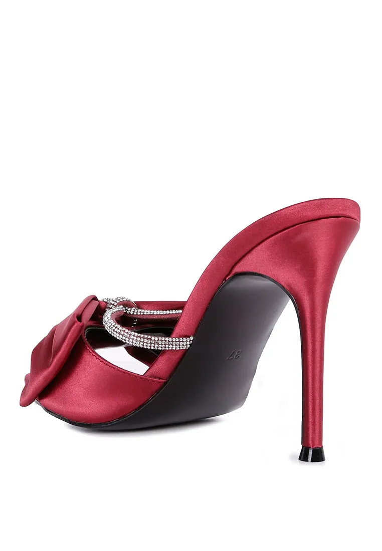 High Tea Rhinestone Bow Embellished Stiletto Sandals