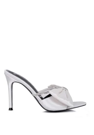 High Tea Rhinestone Bow Embellished Stiletto Sandals