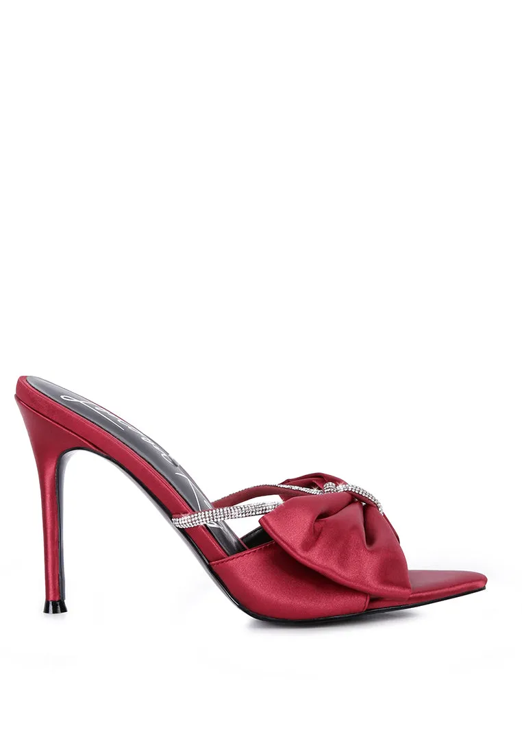 High Tea Rhinestone Bow Embellished Stiletto Sandals