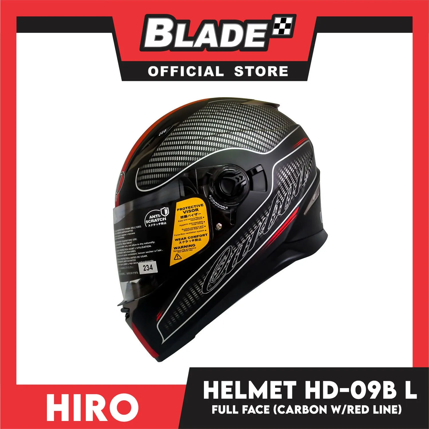 HIRO Helmet HD-09B Carbon (Full face) Large