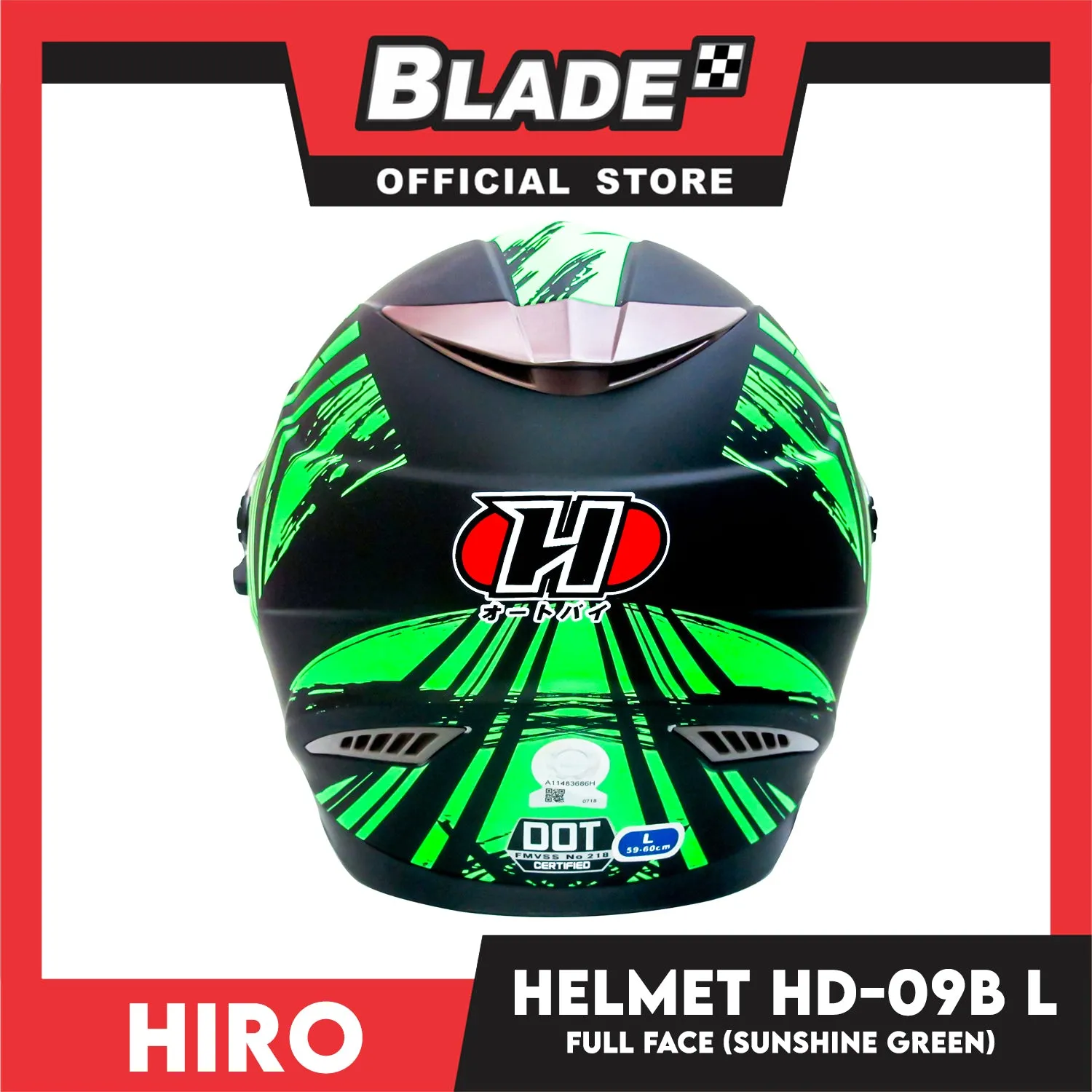 HIRO Helmet HD-09B Sunshine Green (Full face)