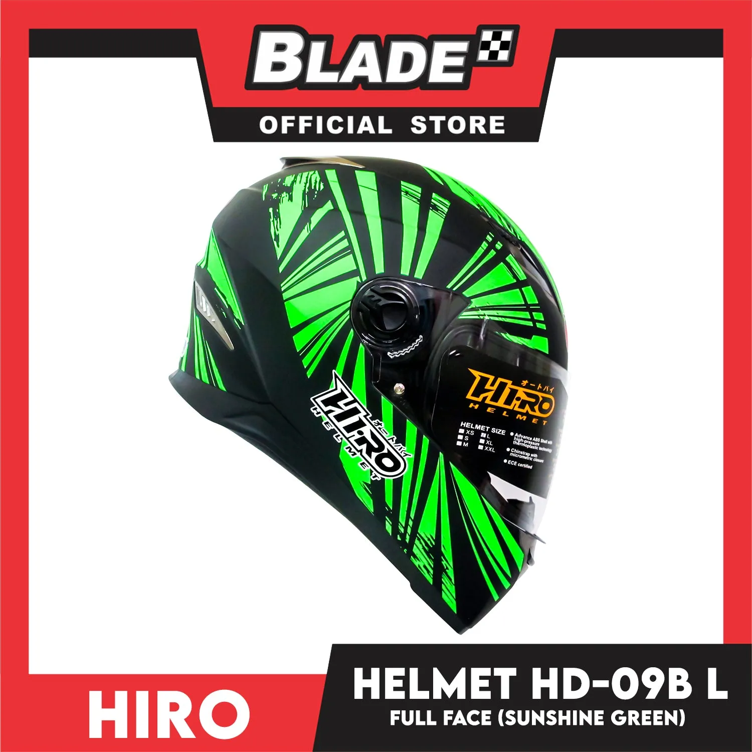 HIRO Helmet HD-09B Sunshine Green (Full face)