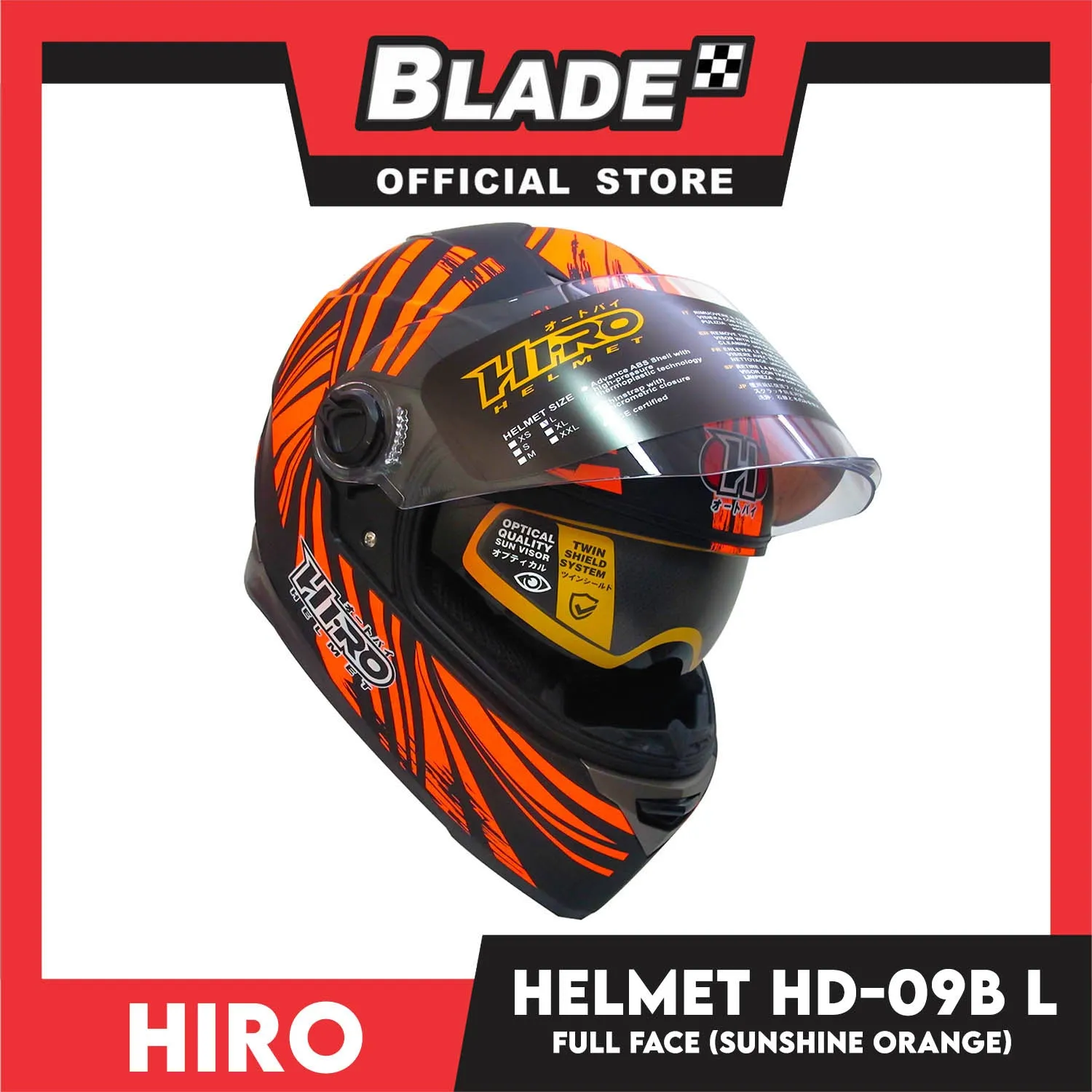HIRO Helmet HD-09B Sunshine Orange (Full face)