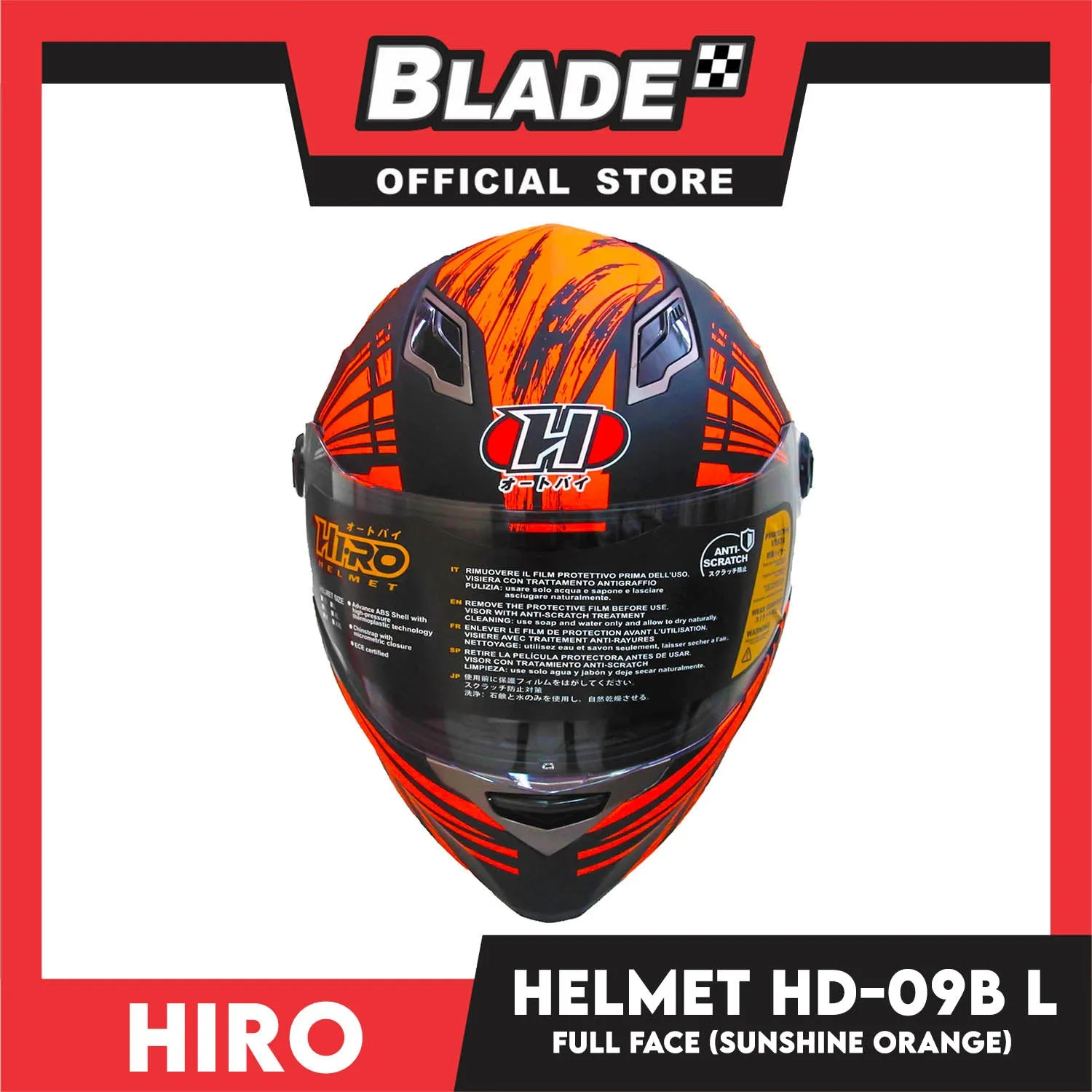 HIRO Helmet HD-09B Sunshine Orange (Full face)