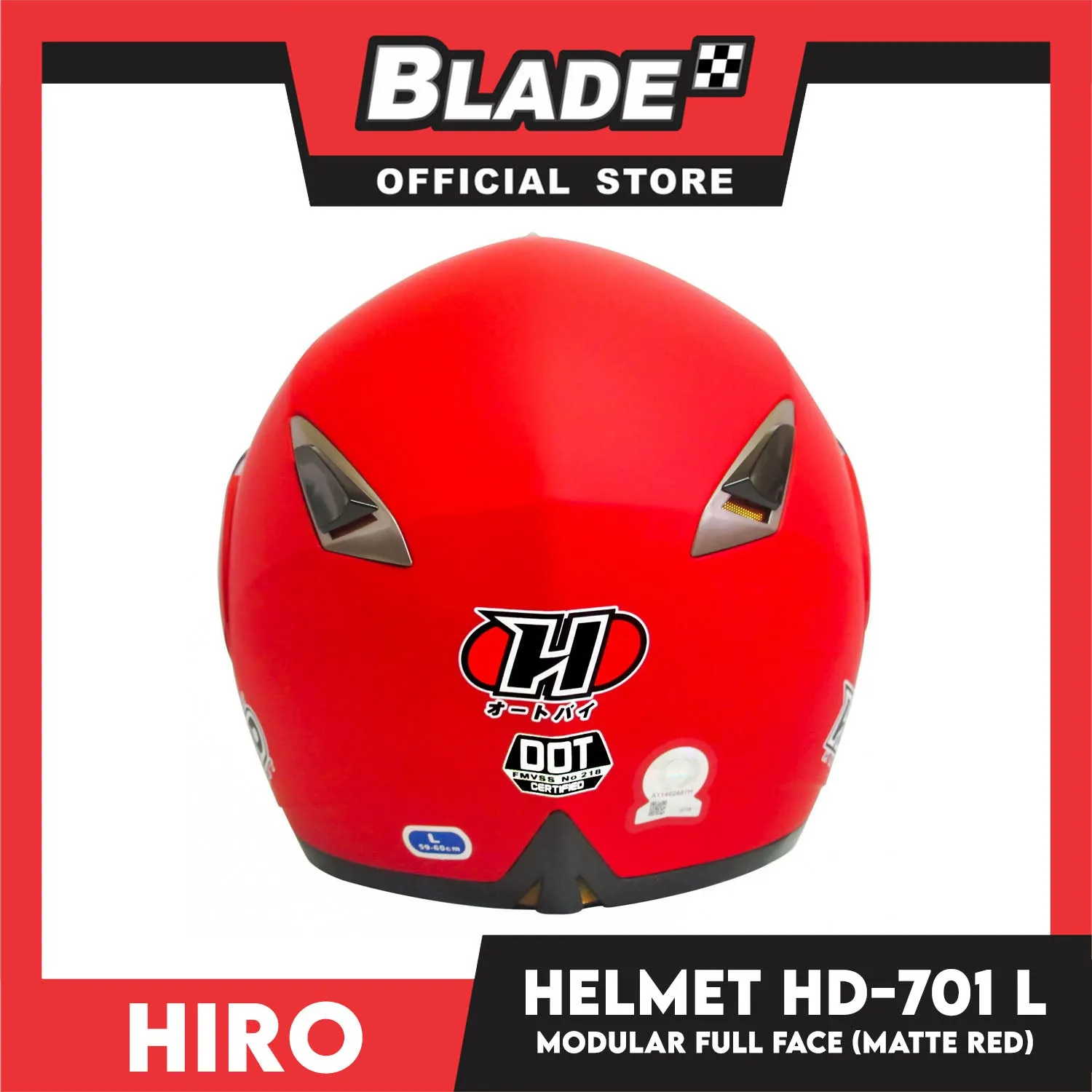 HIRO Helmet HD-701 Matte Red (Modular)