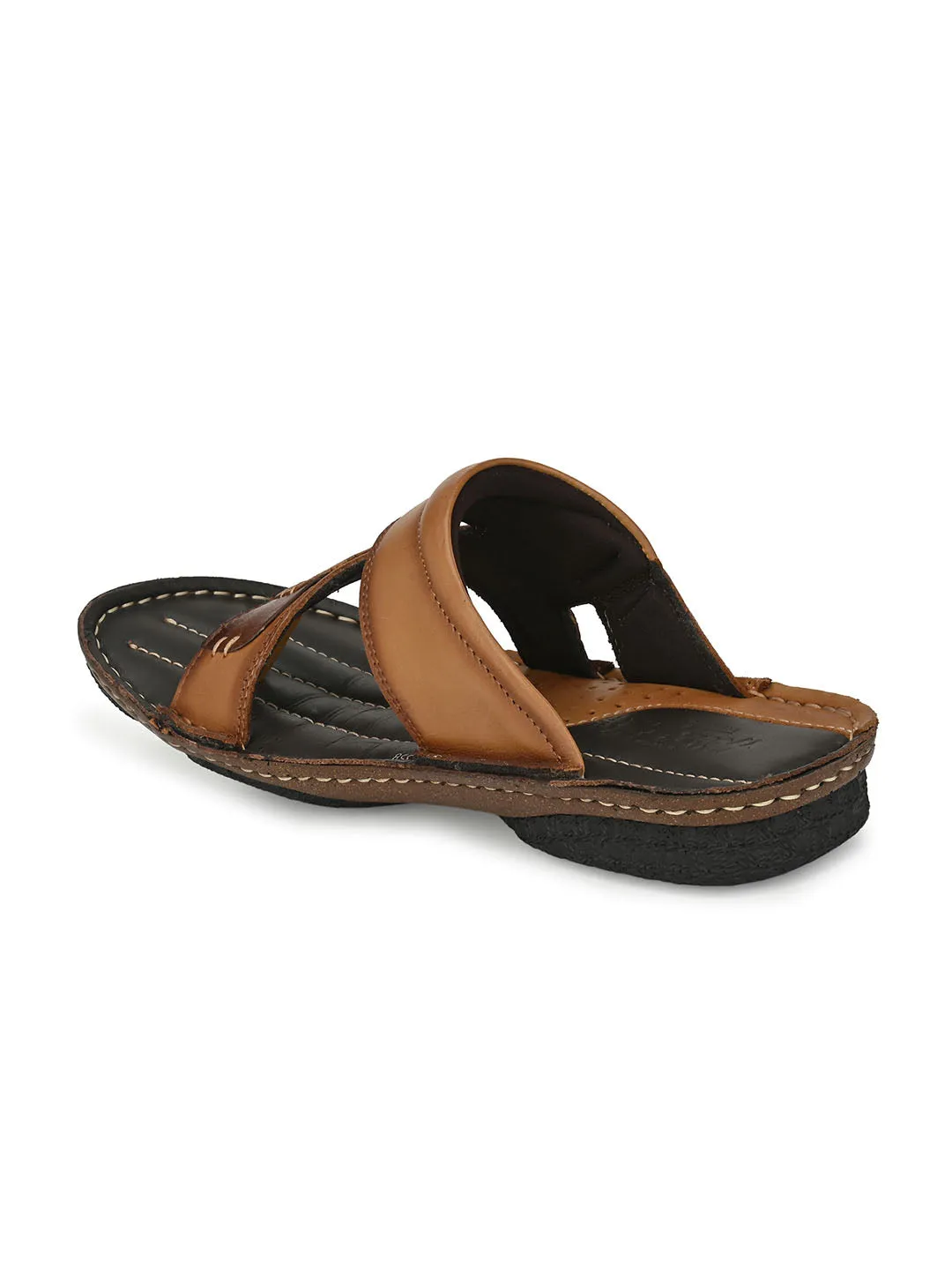 HITZ7350 Men's Tan Leather Daily Wear Open Slipper