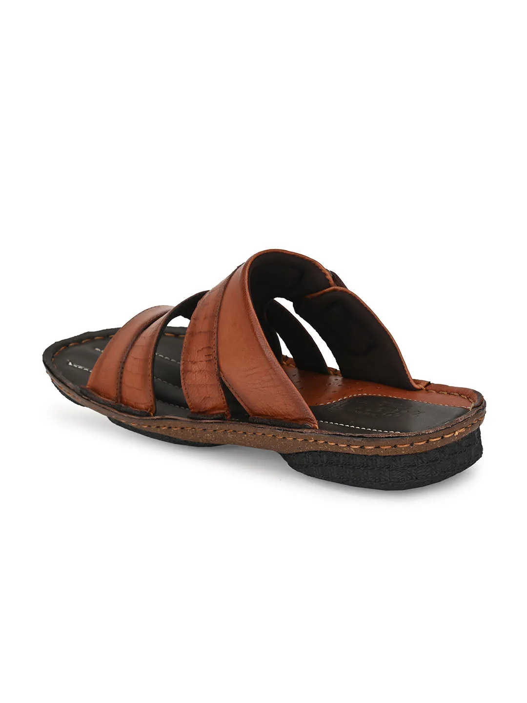 HITZ7357 Men's Tan Leather Casual Open Slipper