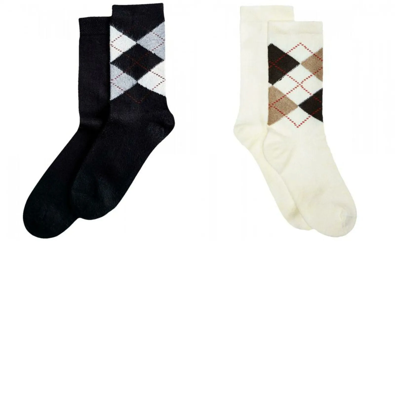 HUE Women's 2 Pack Argyle & Solid Boot Socks. U19476