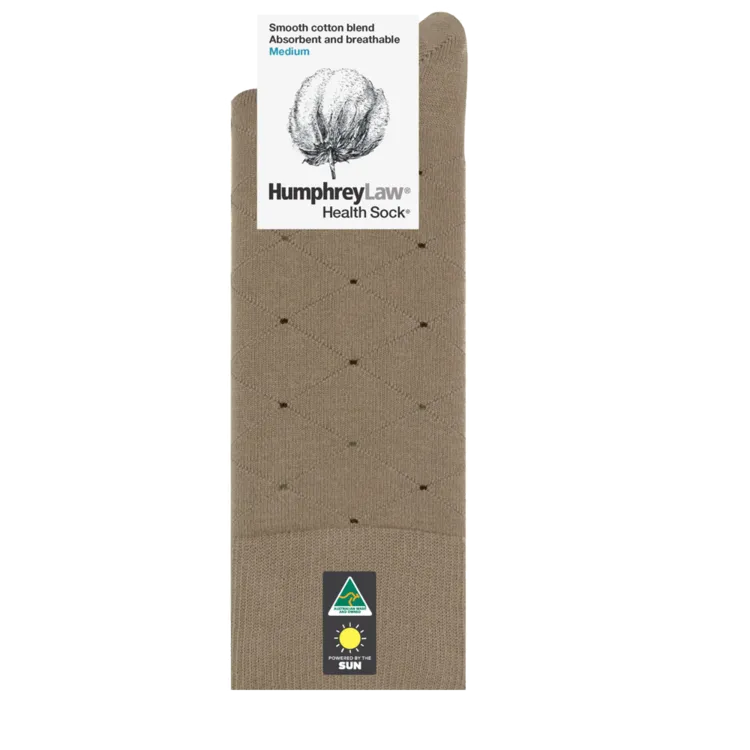 Humphrey Law 85% Mercerised Cotton Health Net Diamond Sock - 3 Colours