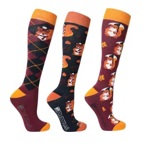 Hy Equestrian Skyla The Squirrel Socks (Pack Of 3)