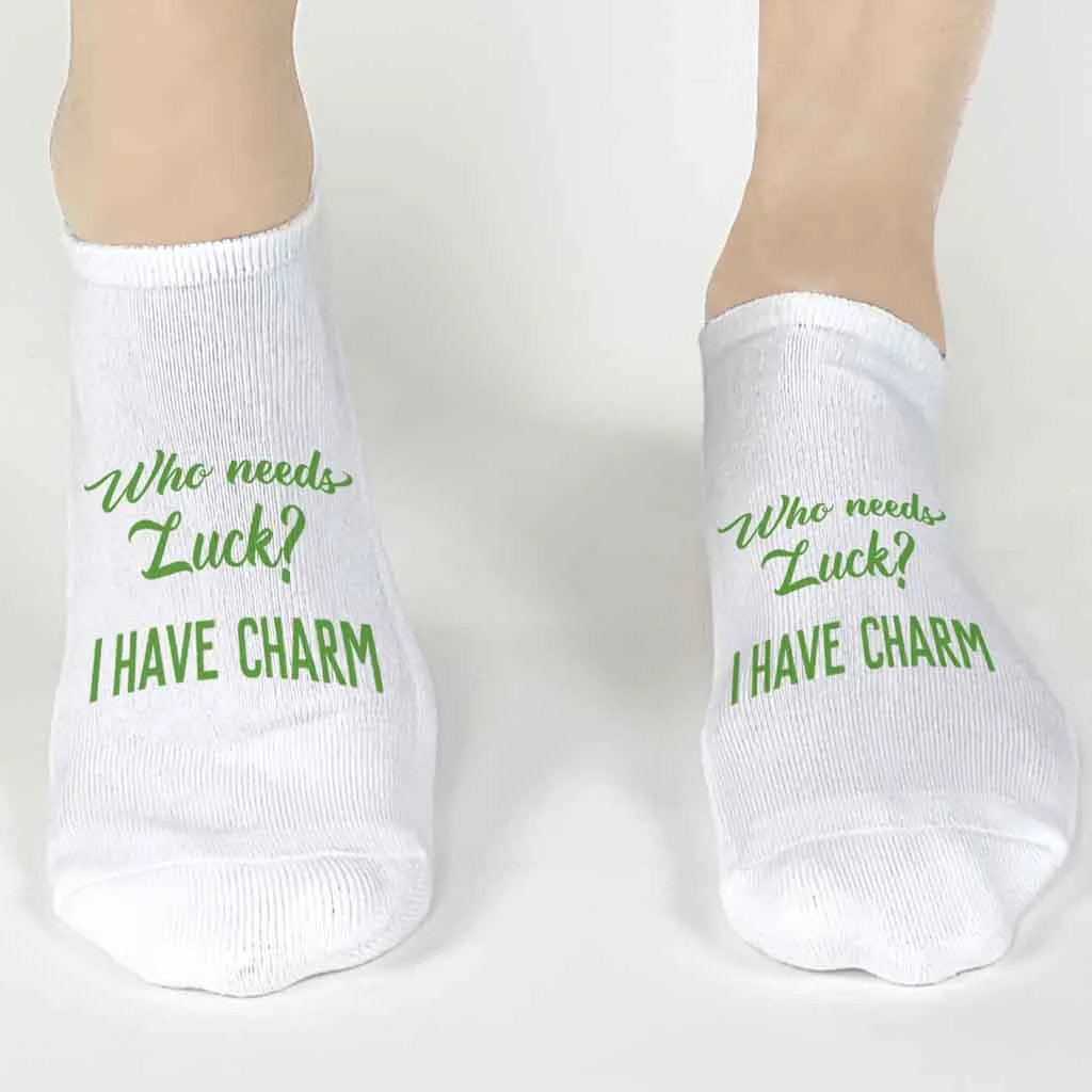 I Have Charm St. Patrick's Day Crew and No-Show Socks