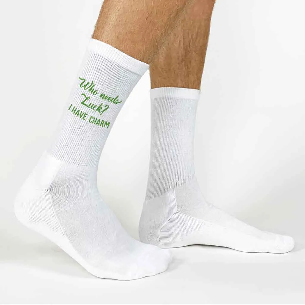 I Have Charm St. Patrick's Day Crew and No-Show Socks