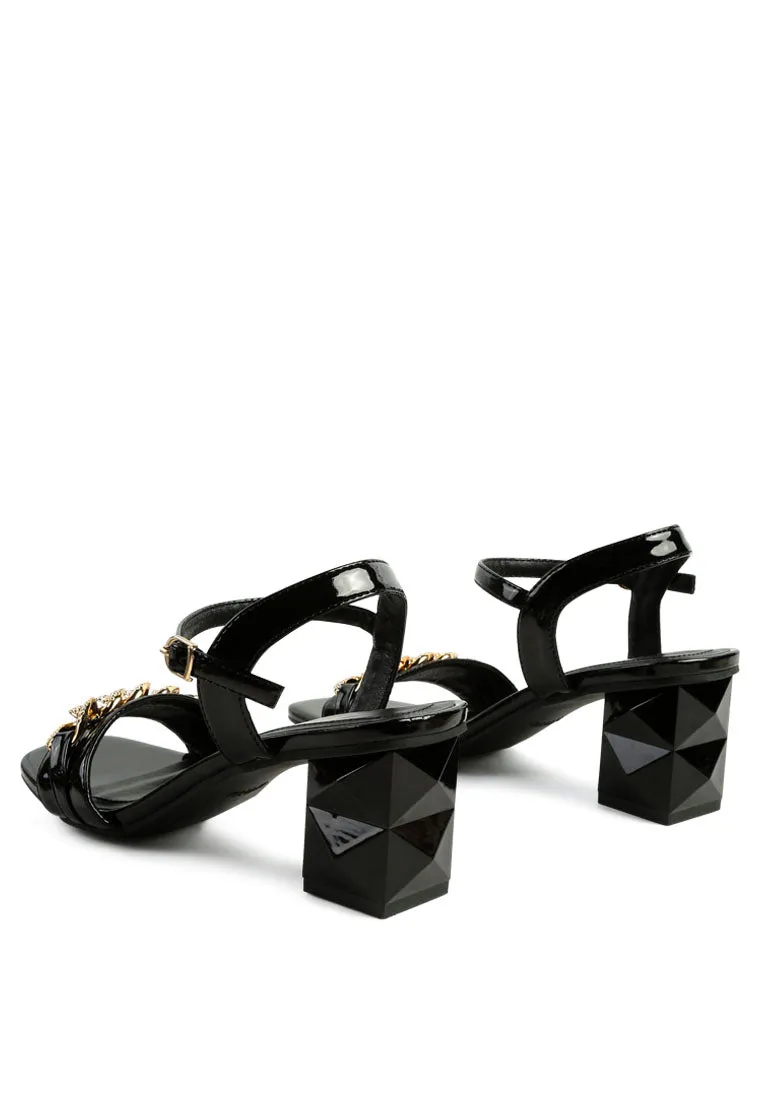 Illusion Metal Chain Link Fantasy Heel Sandals