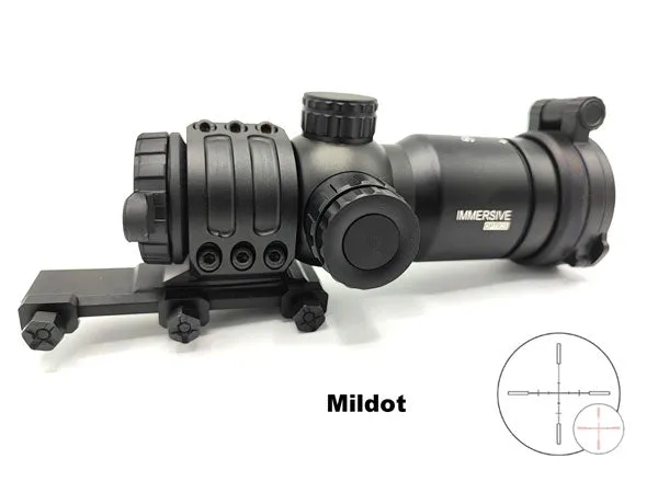 Immersive Optics 5x30 PRO MILDOT w/MOA ADJ MOUNTS - Extended Eye Relief