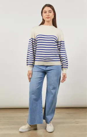 Isle Of Mine - Cosmo Stripe Jumper - Creme - LAST ONE