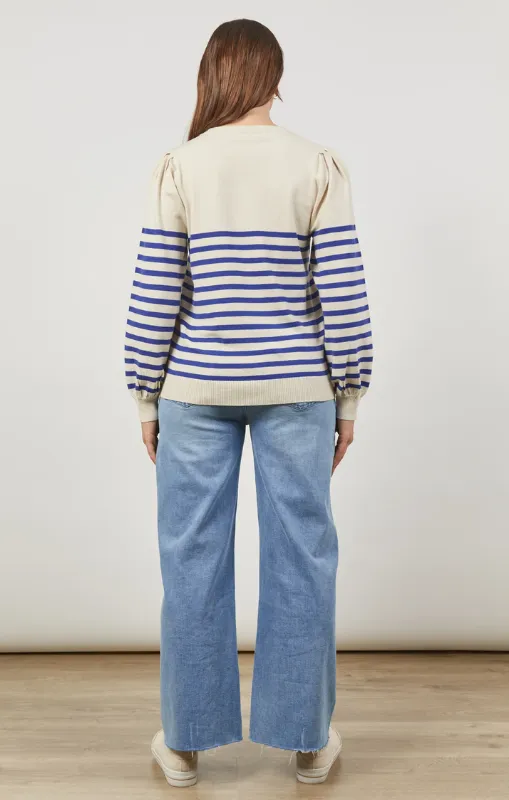 Isle Of Mine - Cosmo Stripe Jumper - Creme - LAST ONE
