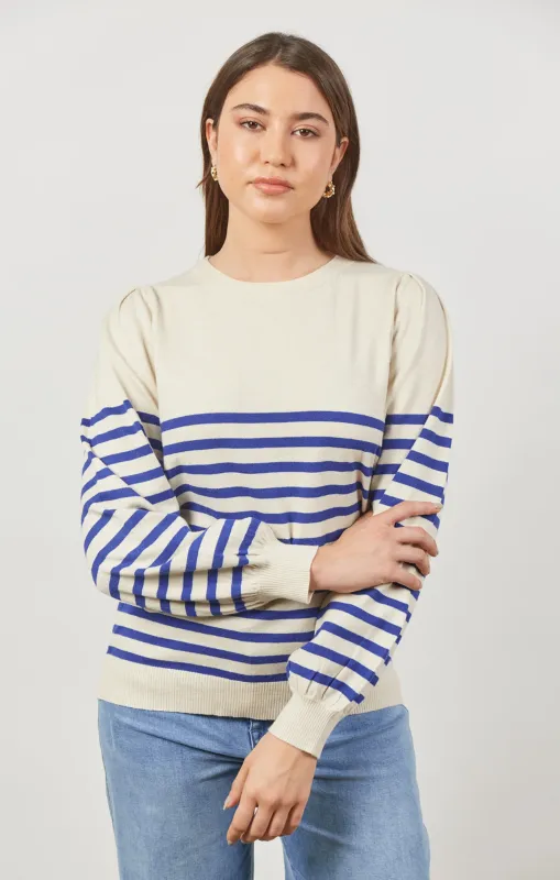 Isle Of Mine - Cosmo Stripe Jumper - Creme - LAST ONE