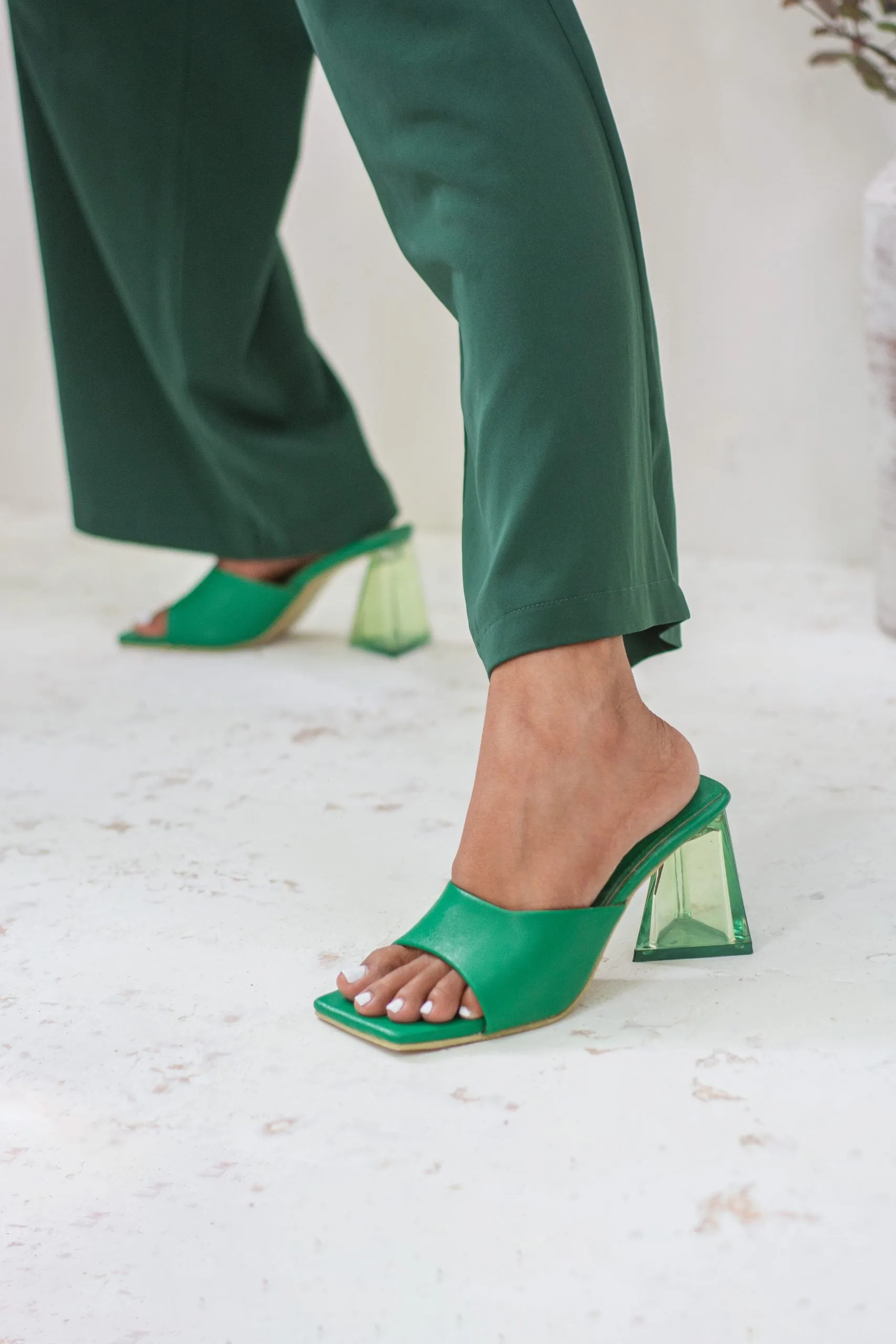 Janet Triangle Mule Heels