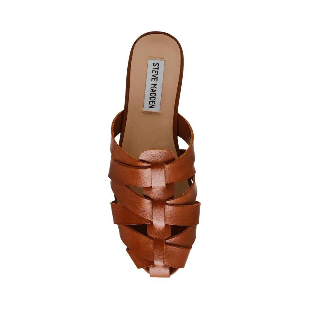 Jansen Tan Leather Fisherman Flat Loafers