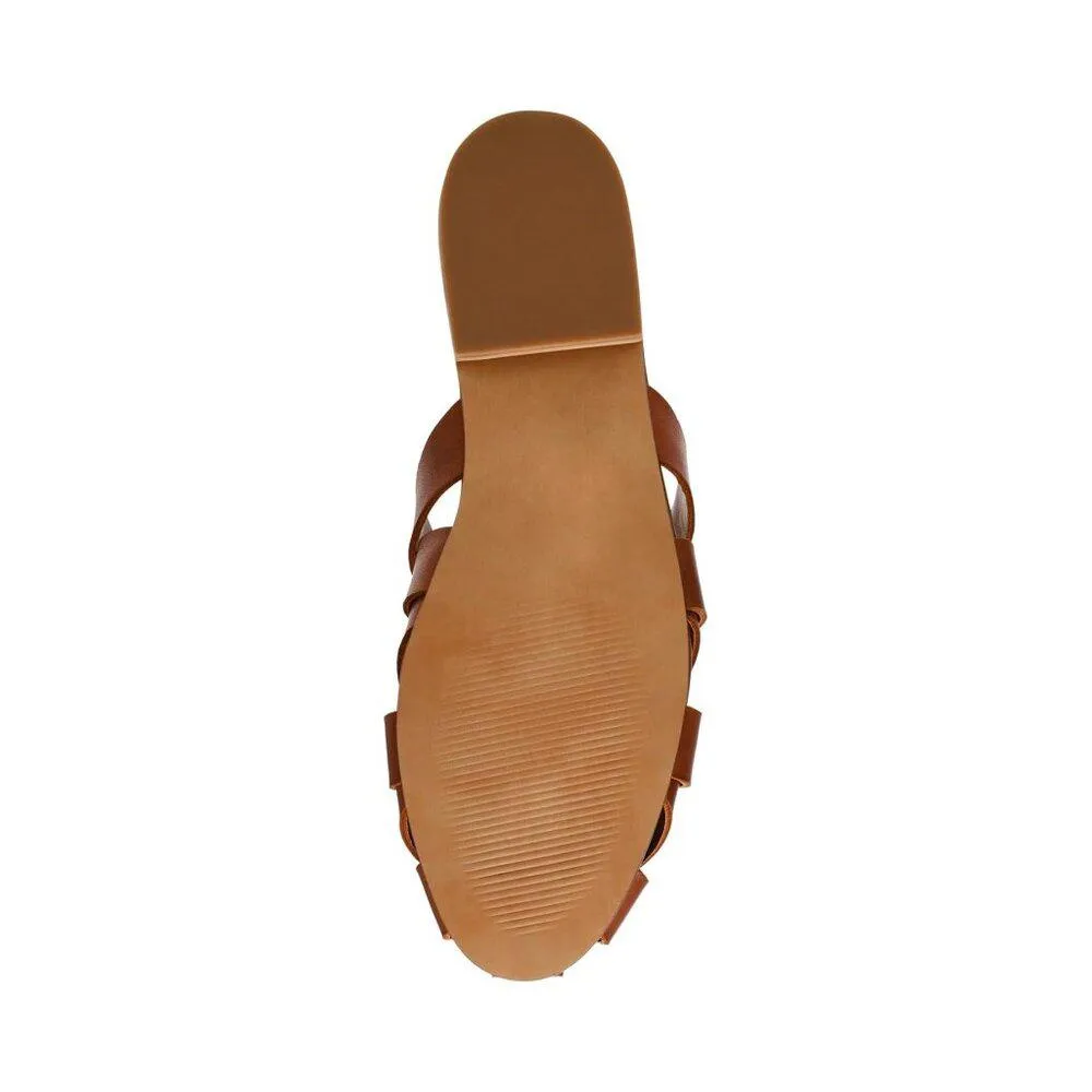 Jansen Tan Leather Fisherman Flat Loafers