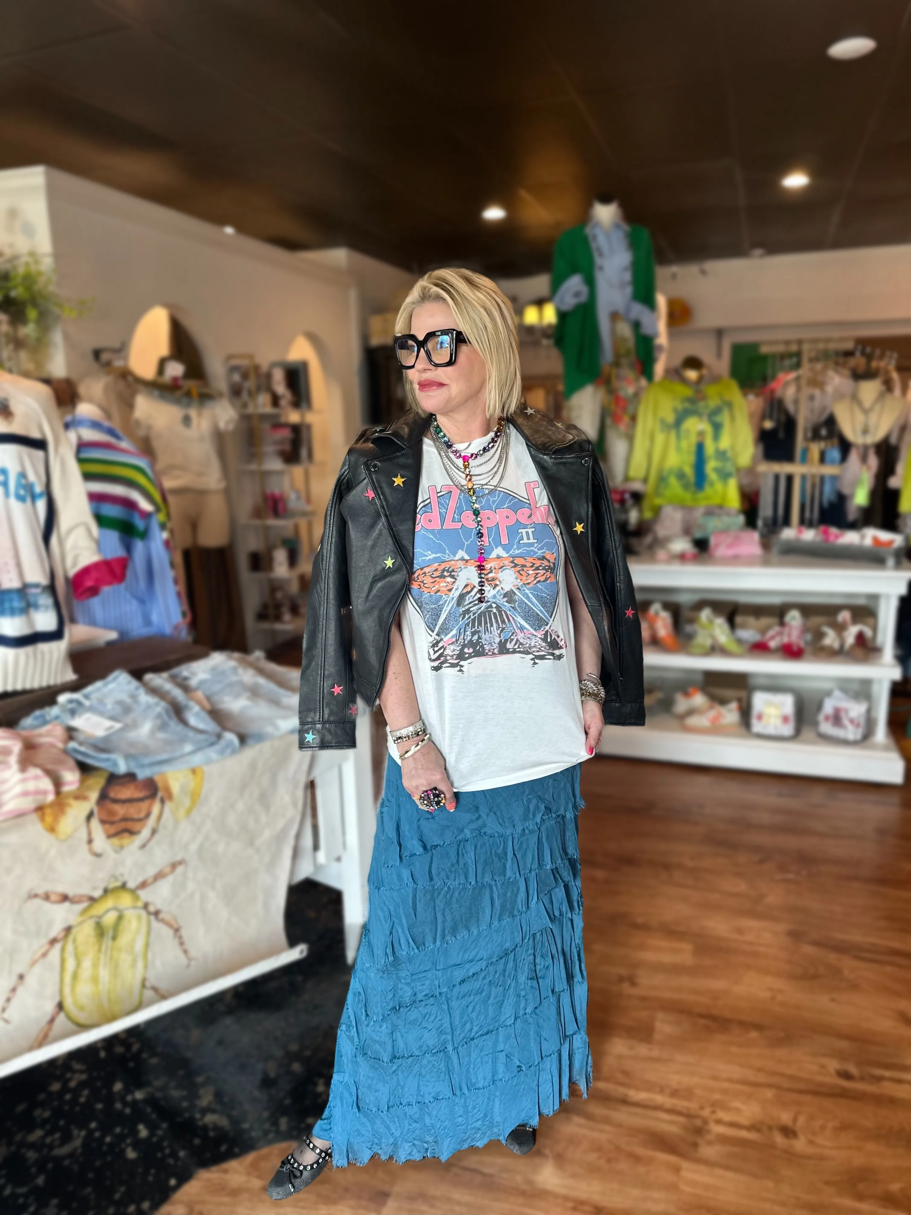Jersey Layered Skirt in Blueberry