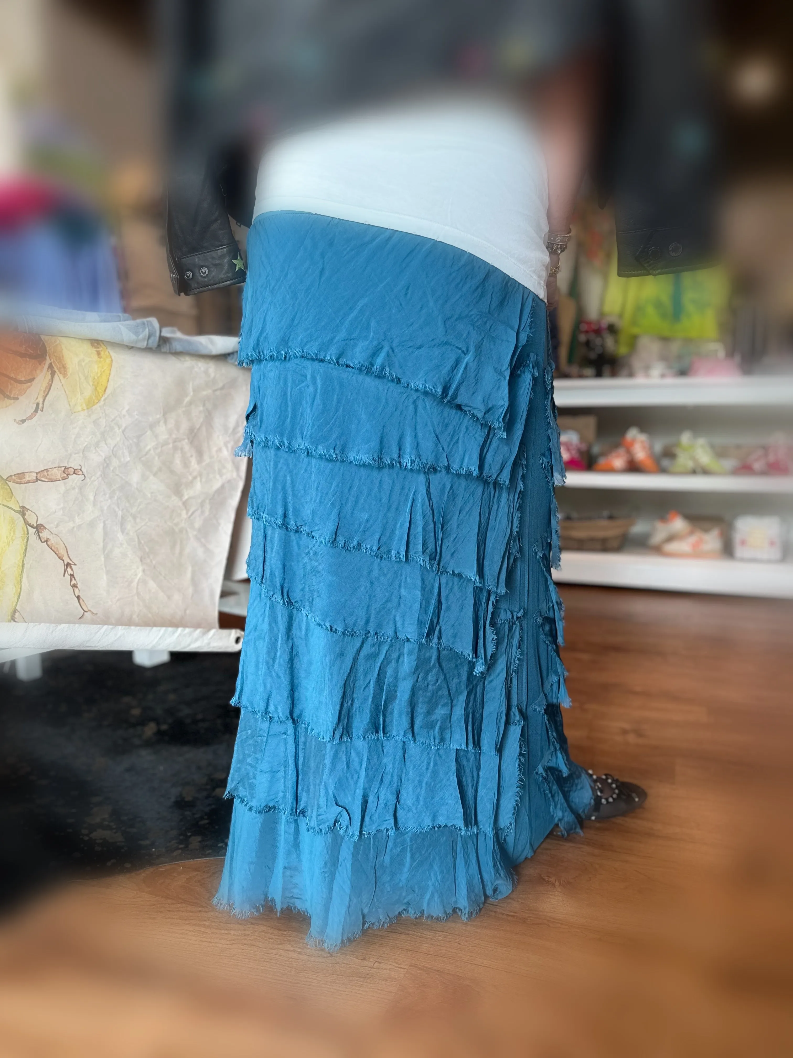 Jersey Layered Skirt in Blueberry