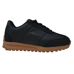 K*7 kids lace up Toffee sole sneaker -Black