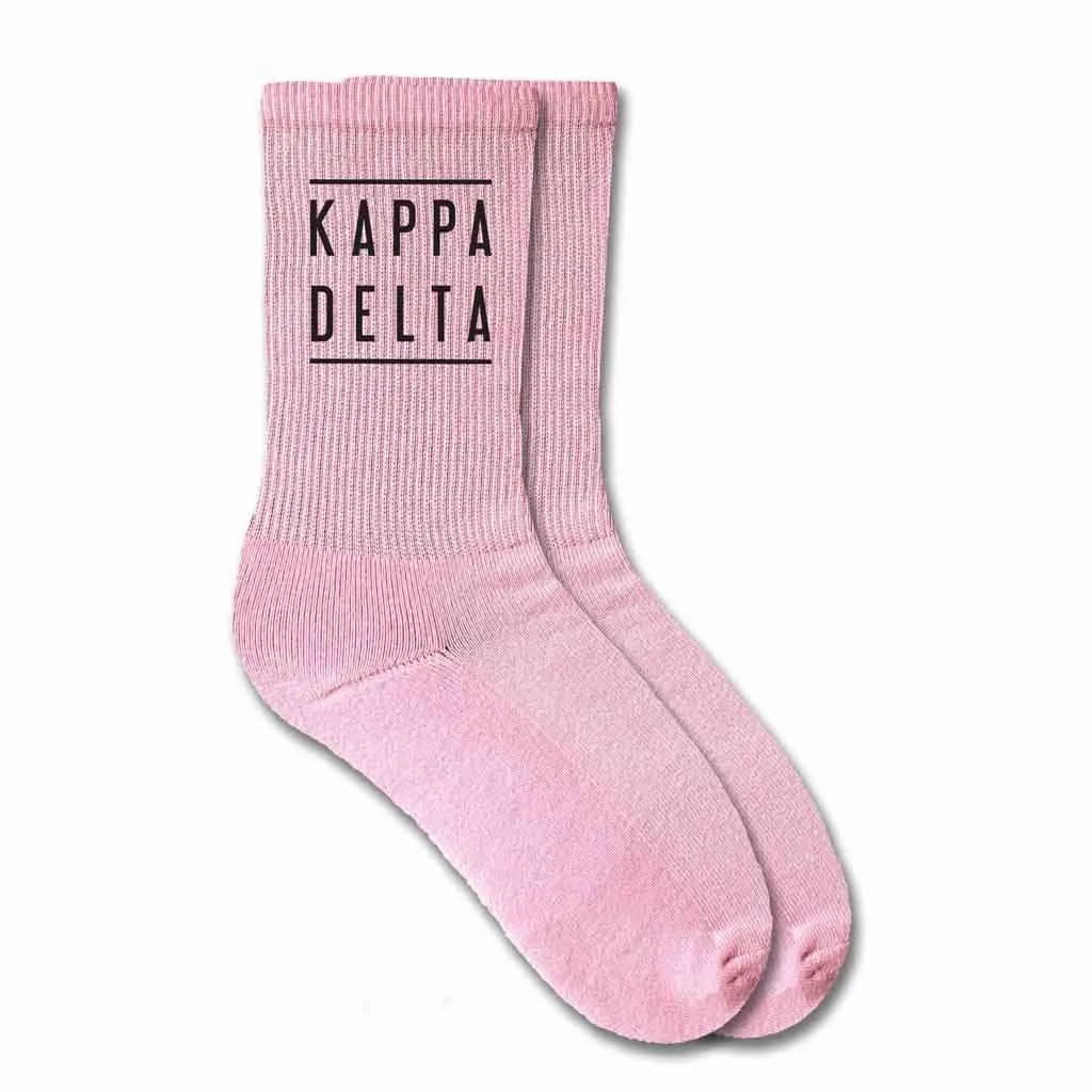 Kappa Delta Sorority Crew Socks