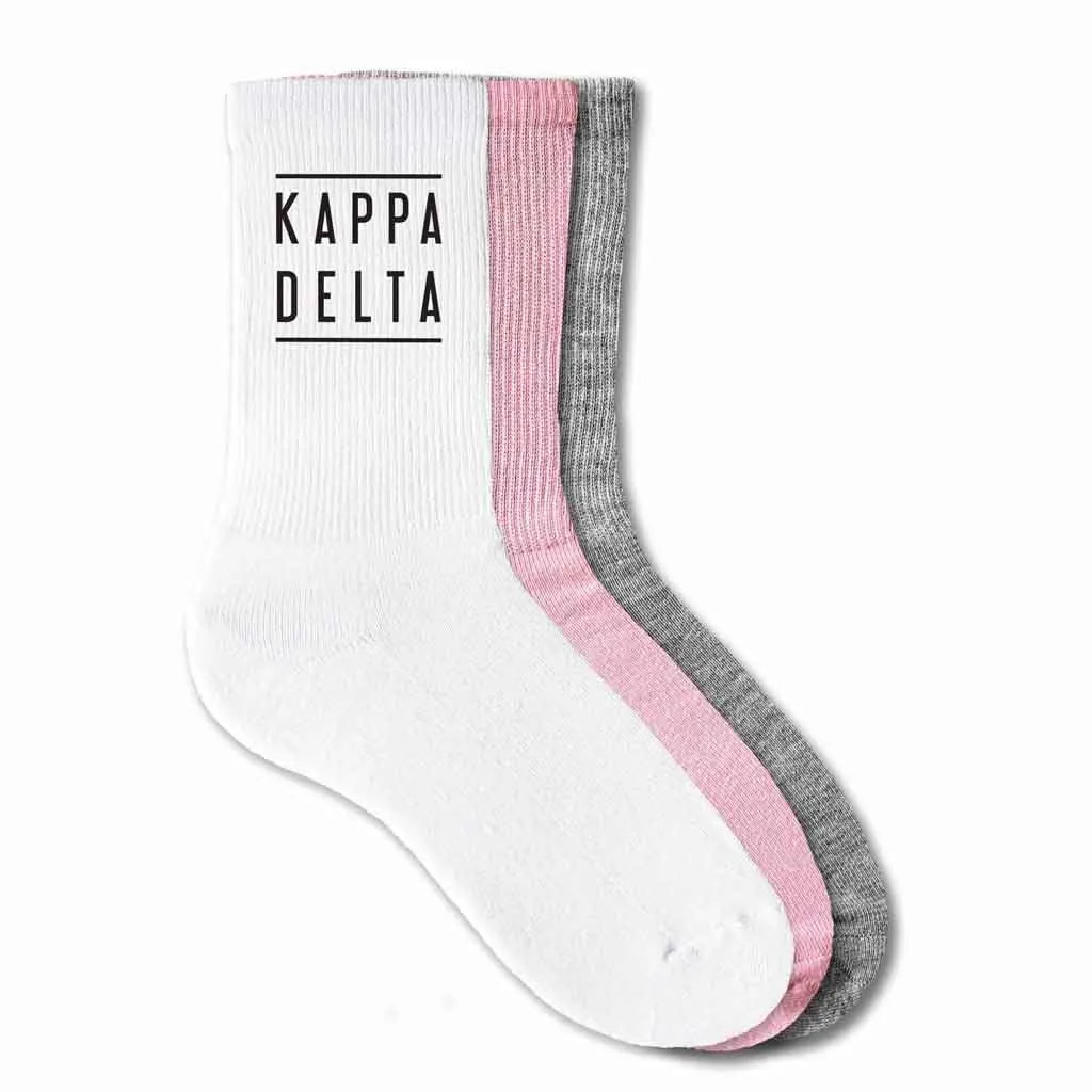 Kappa Delta Sorority Crew Socks