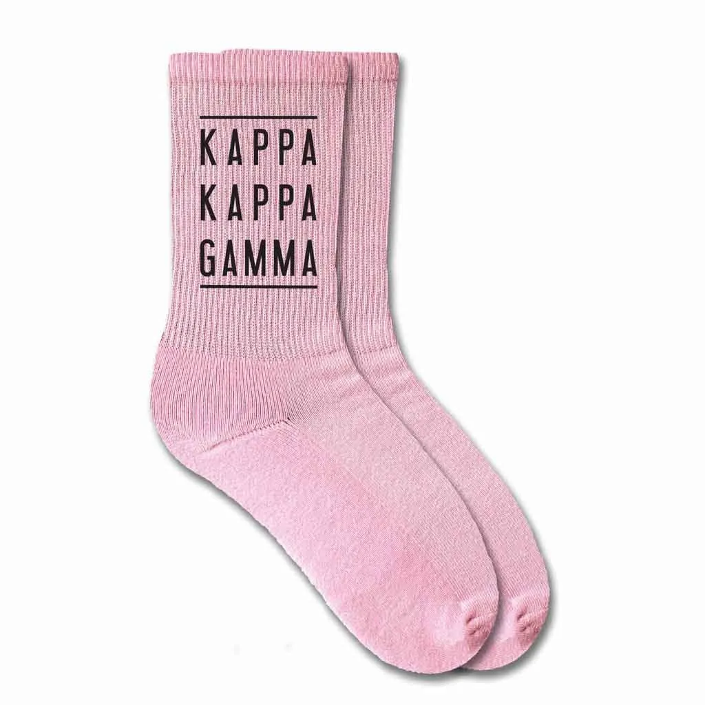 Kappa Kappa Gamma Sorority Crew Socks