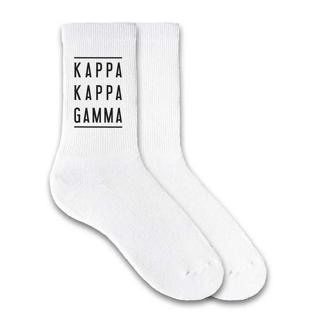 Kappa Kappa Gamma Sorority Crew Socks